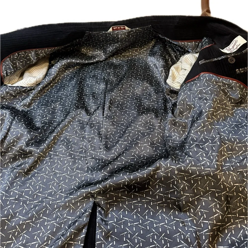 Original Penguin Black Blazer with Red Pocket Square